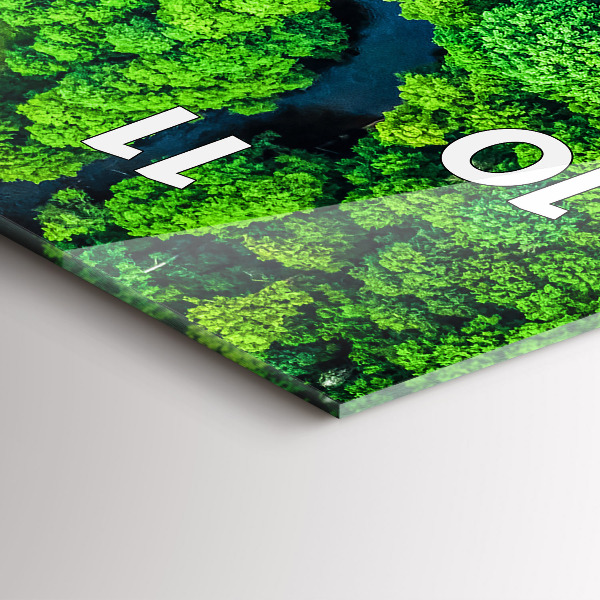 Vertical wall clock River in the forest