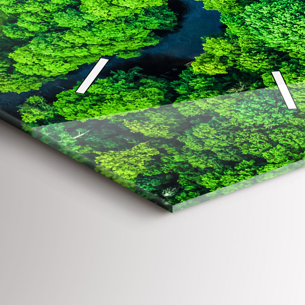 Vertical wall clock River in the forest