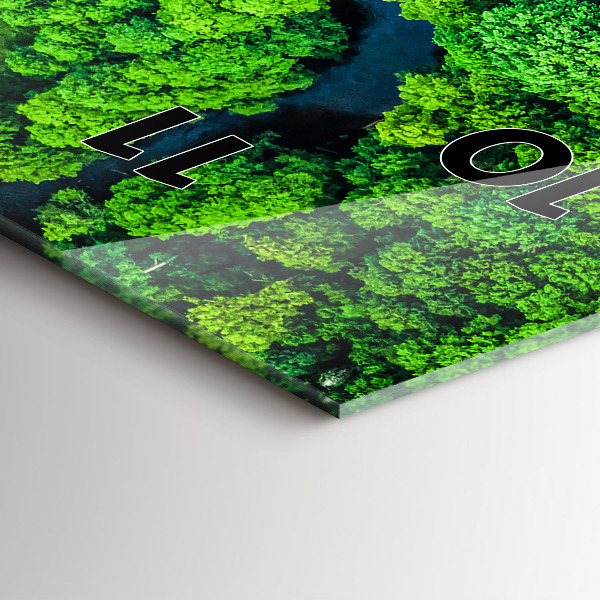 Vertical wall clock River in the forest