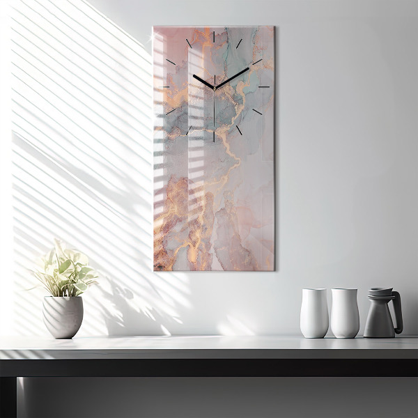 Vertical wall clock Marble texture