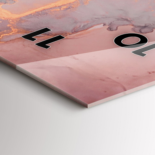 Vertical wall clock Marble texture