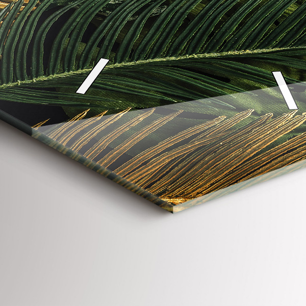 Vertical wall clock Jungle leaves