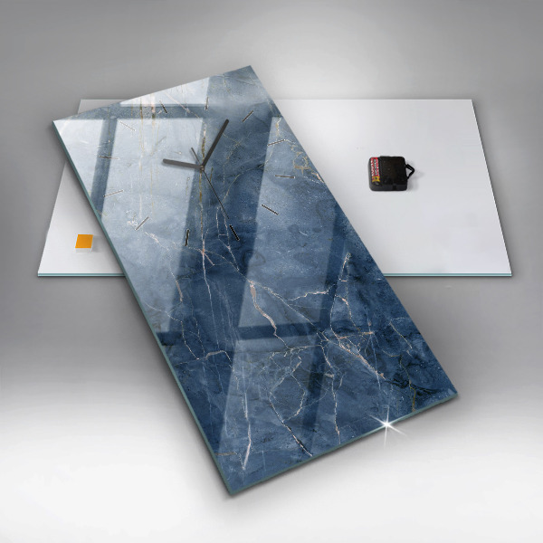 Vertical wall clock Blue marble texture