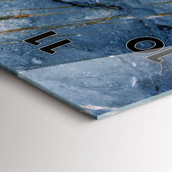 Vertical wall clock Blue marble texture