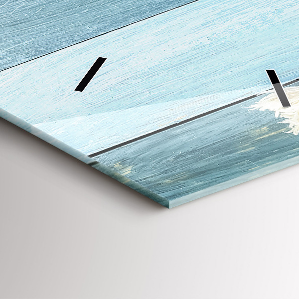 Vertical wall clock Boards stripes and shell