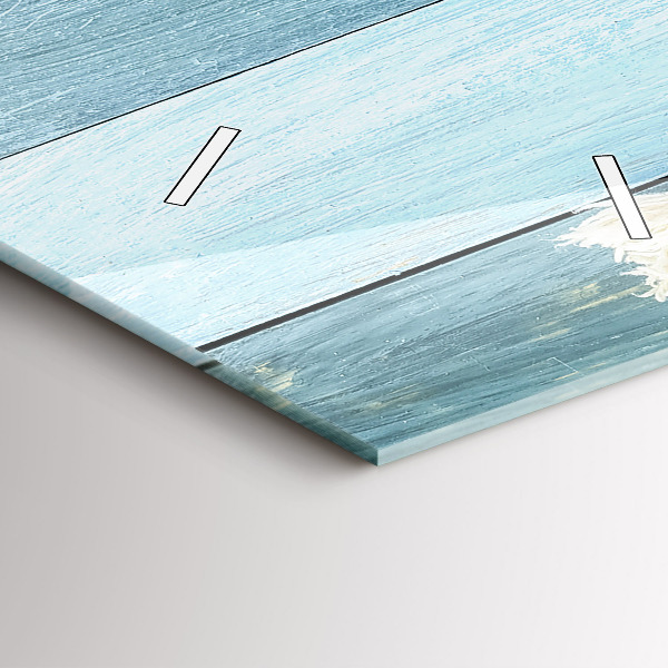 Vertical wall clock Boards stripes and shell