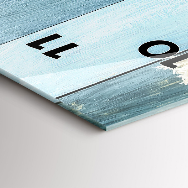 Vertical wall clock Boards stripes and shell