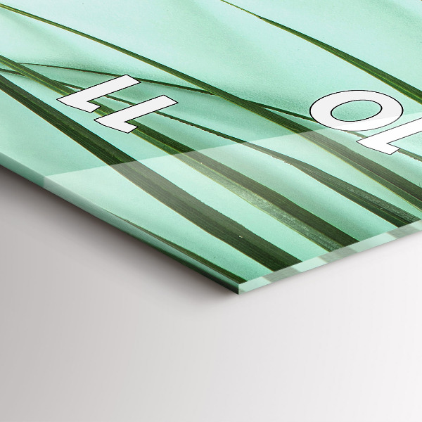 Vertical wall clock Monstera leaves