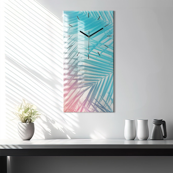Vertical wall clock Tropical palm tree