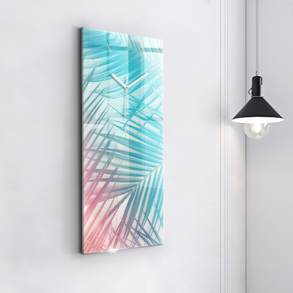 Vertical wall clock Tropical palm tree