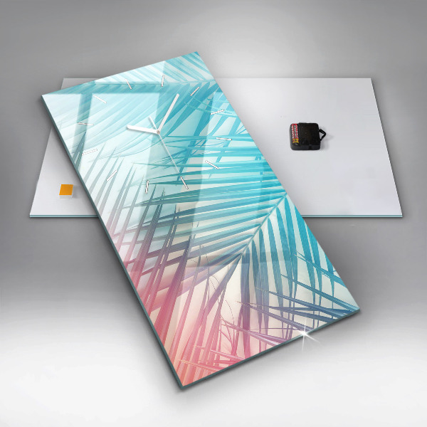 Vertical wall clock Tropical palm tree