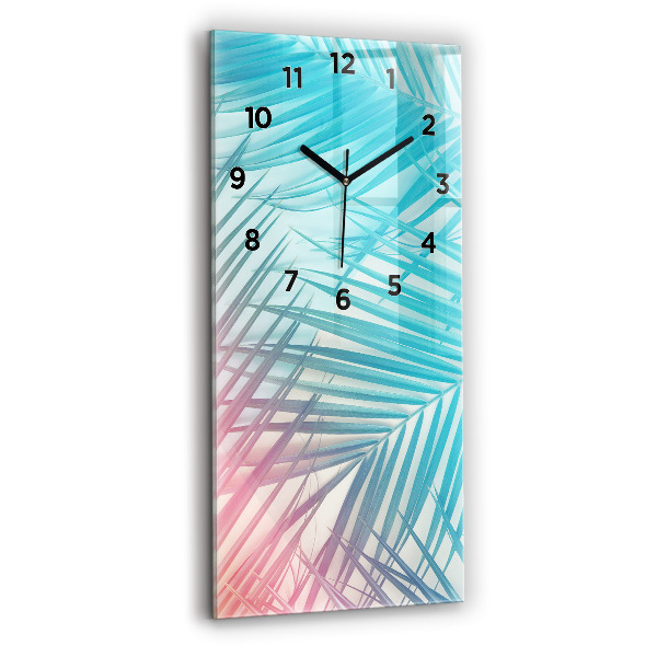 Vertical wall clock Tropical palm tree