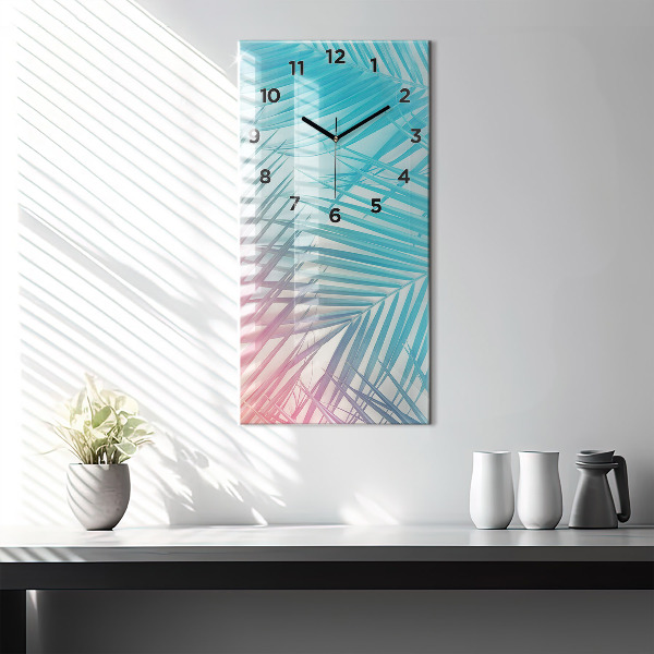Vertical wall clock Tropical palm tree