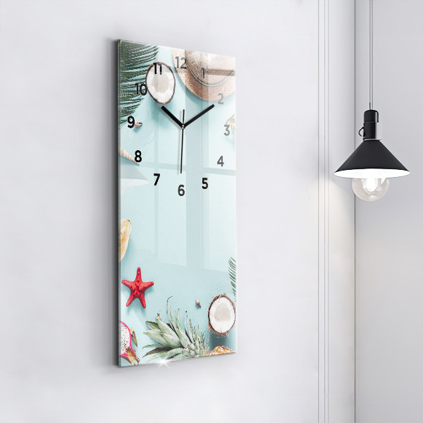Vertical wall clock Summer composition
