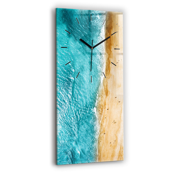 Vertical wall clock sea beach people