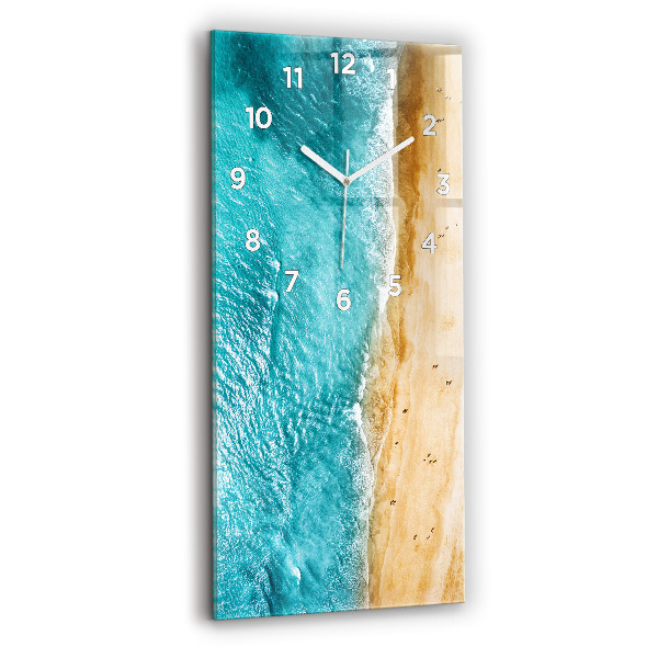 Vertical wall clock sea beach people