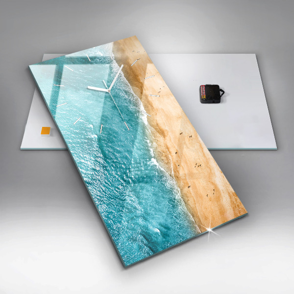 Vertical wall clock sea beach people