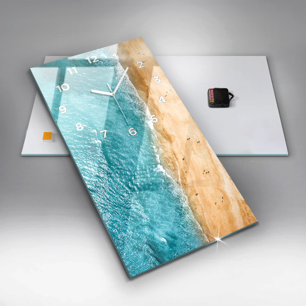 Vertical wall clock sea beach people