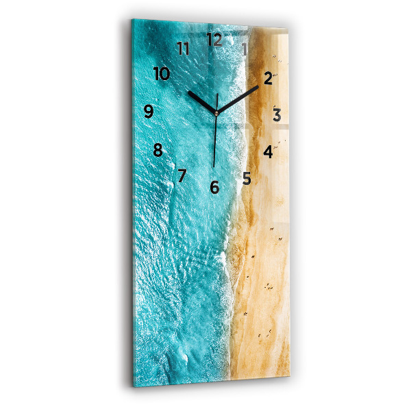 Vertical wall clock sea beach people