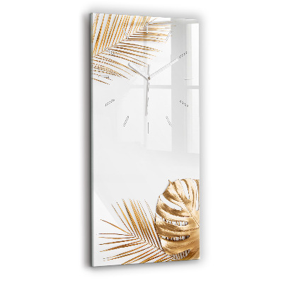 Vertical wall clock Tropical leaves