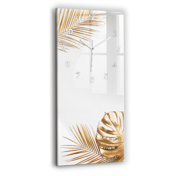 Vertical wall clock Tropical leaves