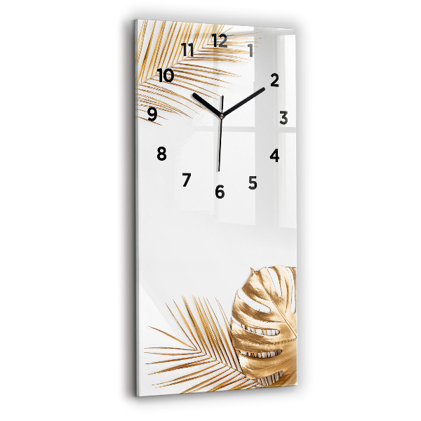 Vertical wall clock Tropical leaves