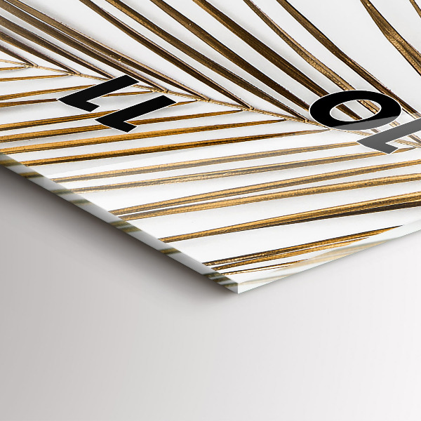 Vertical wall clock Tropical leaves