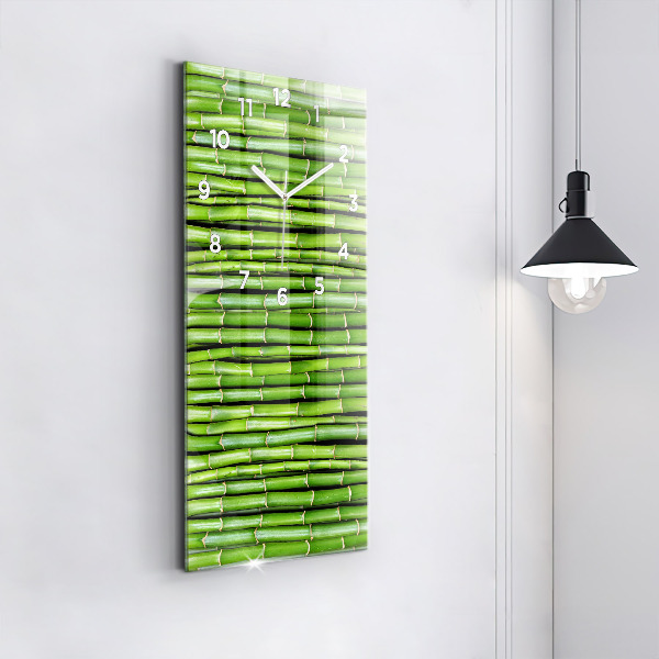 Vertical wall clock Asian Bamboo