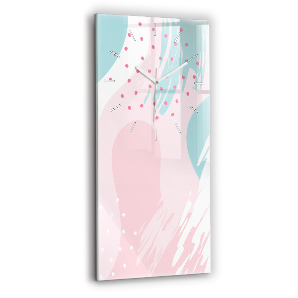 Vertical wall clock Pastel abstraction