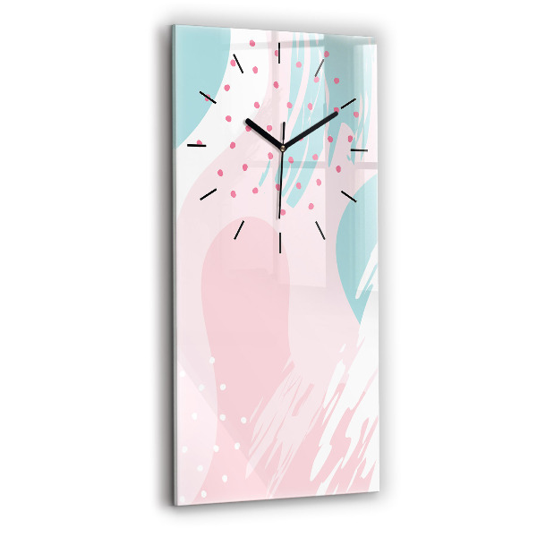 Vertical wall clock Pastel abstraction