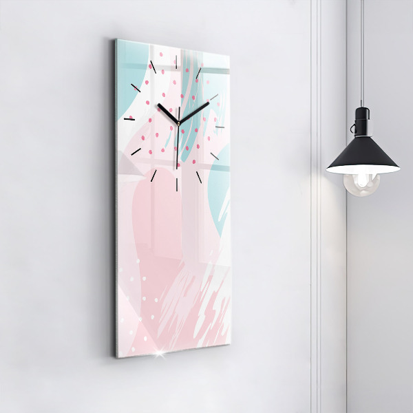 Vertical wall clock Pastel abstraction