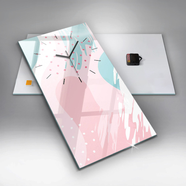 Vertical wall clock Pastel abstraction