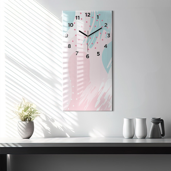 Vertical wall clock Pastel abstraction