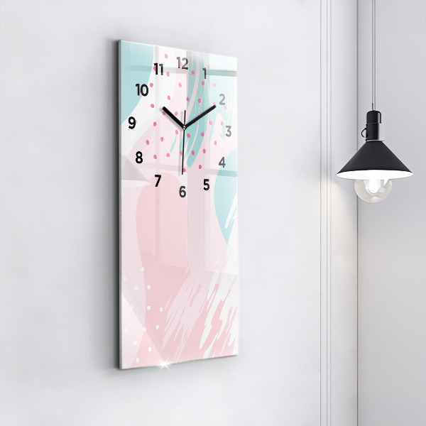 Vertical wall clock Pastel abstraction