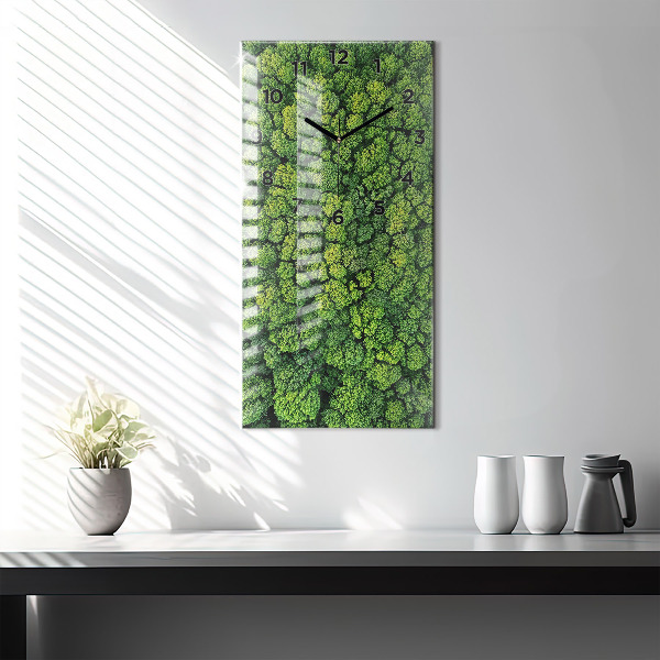 Vertical wall clock Forest from above
