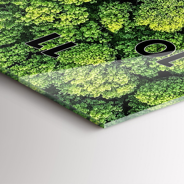 Vertical wall clock Forest from above