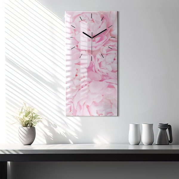 Vertical wall clock Blooming flowers