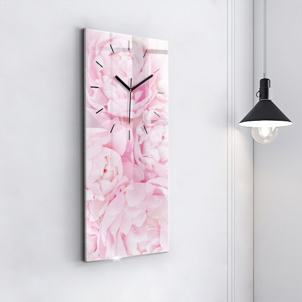Vertical wall clock Blooming flowers