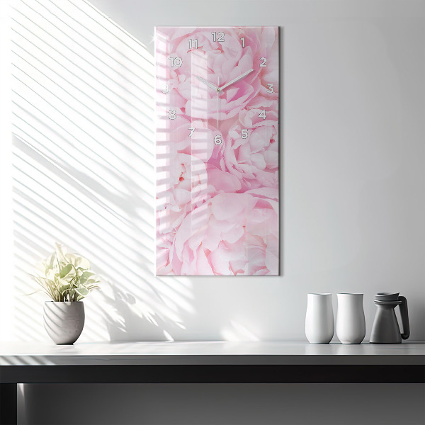 Vertical wall clock Blooming flowers