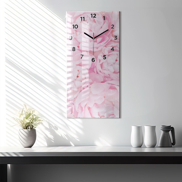 Vertical wall clock Blooming flowers