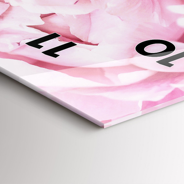 Vertical wall clock Blooming flowers