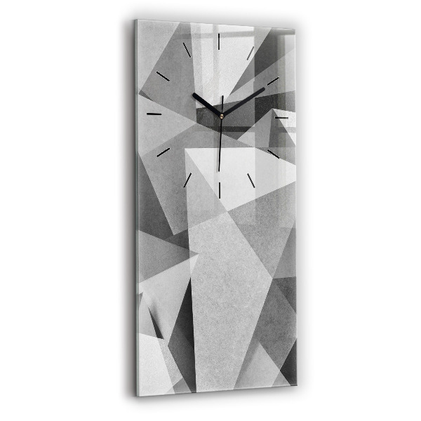 Vertical wall clock Gray Geometric Abstraction