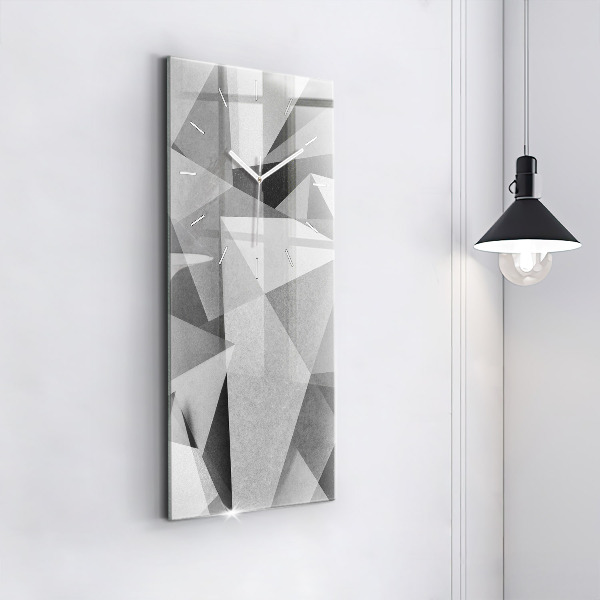 Vertical wall clock Gray Geometric Abstraction