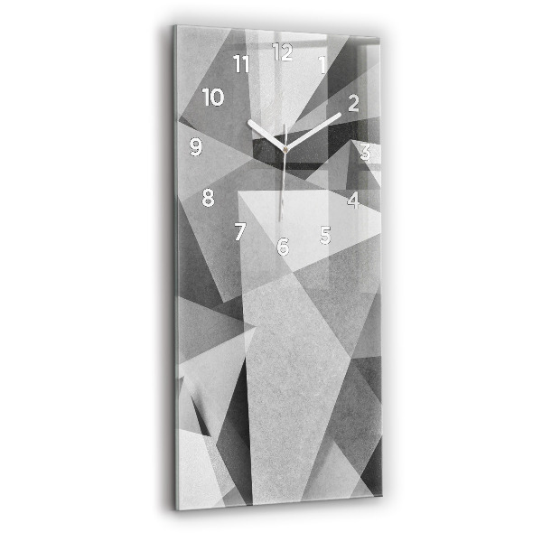 Vertical wall clock Gray Geometric Abstraction