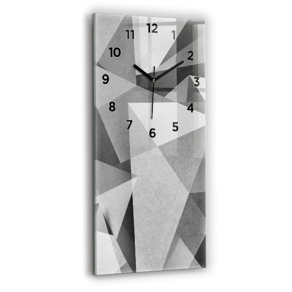 Vertical wall clock Gray Geometric Abstraction