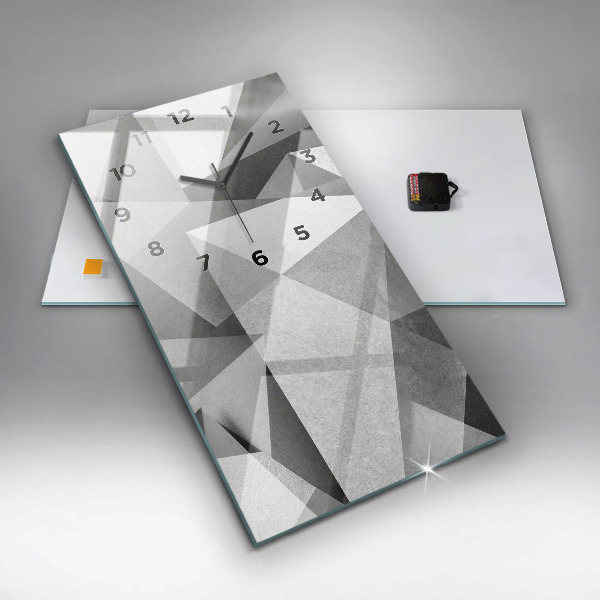 Vertical wall clock Gray Geometric Abstraction