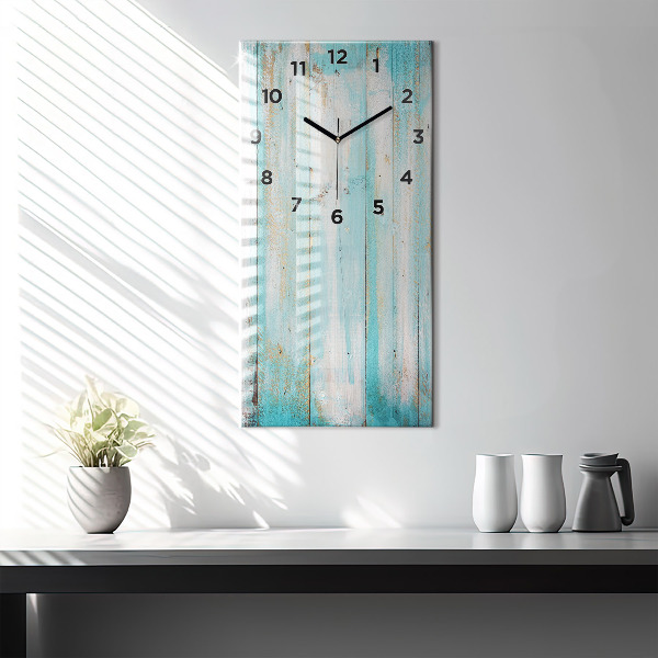 Vertical wall clock Blue boards