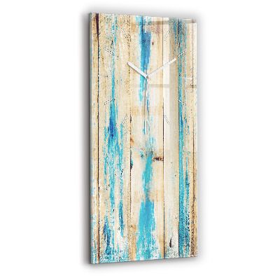 Vertical wall clock Scratched wood