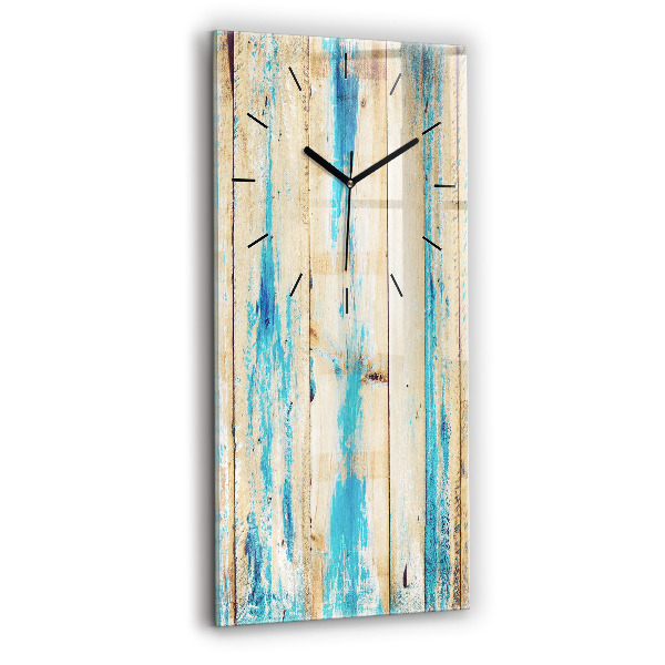 Vertical wall clock Scratched wood