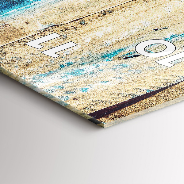 Vertical wall clock Scratched wood